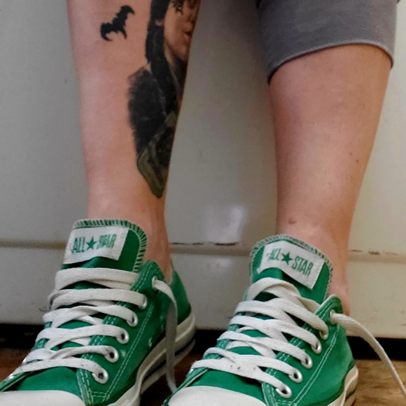 Well Loved Converse All Star Low Top Green Canvas Shoes M5 / W7 - Picture 6 of 16